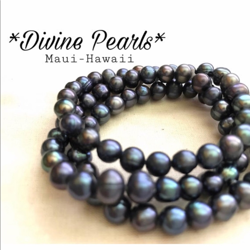 BLACK FRESH WATER PEARLS BRACELET